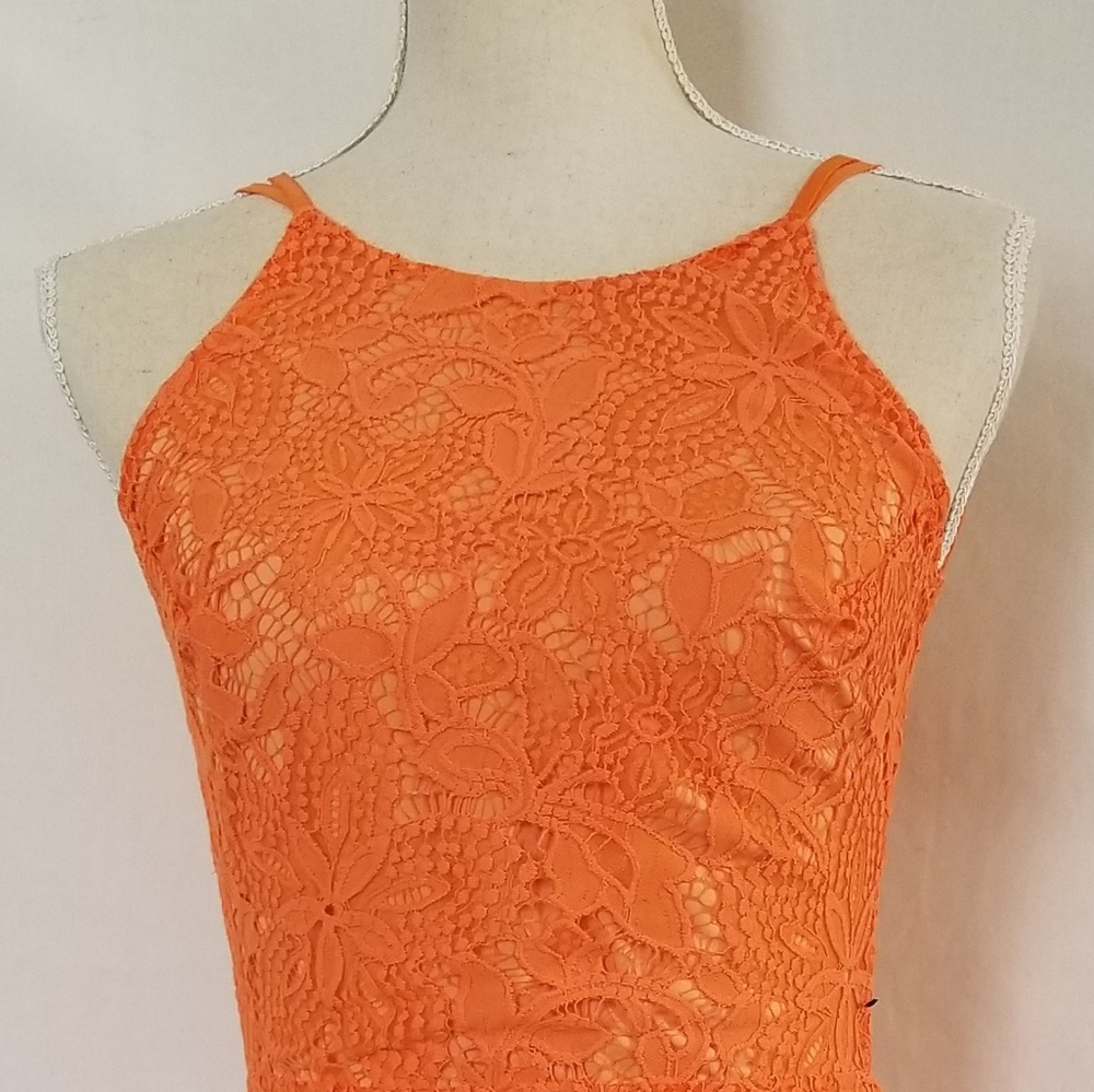 For Love & Lemons Orange Lace dress